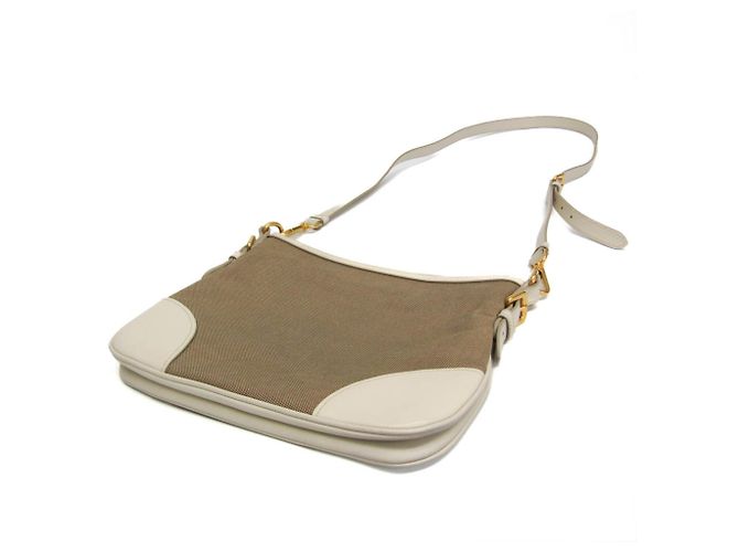 Borsa a Spalla Prada LOGO JACQUARD BT867A Beige Bianco sporco - vista 2