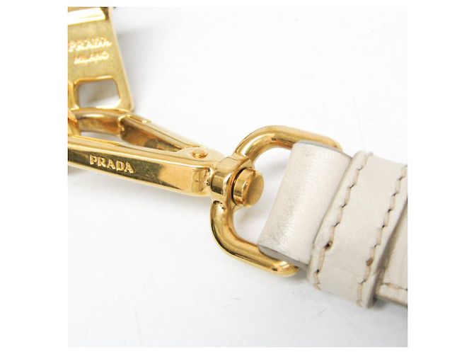 Borsa a Spalla Prada LOGO JACQUARD BT867A Beige Bianco sporco - vista 8