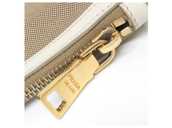 Borsa a Spalla Prada LOGO JACQUARD BT867A Beige Bianco sporco - vista 9