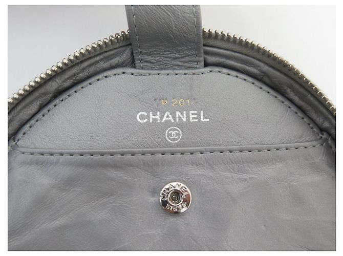 NEUE CHANEL RUNDE QUILTED LEDER GÜRTELTASCHE Silber - Ansicht 10