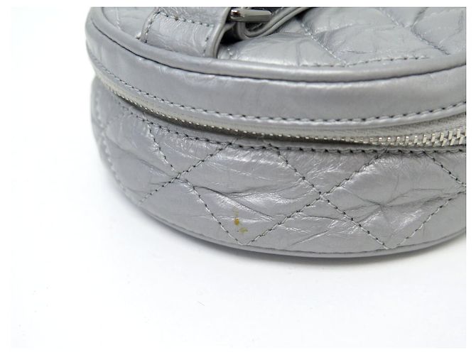 NEUE CHANEL RUNDE QUILTED LEDER GÜRTELTASCHE Silber - Ansicht 13