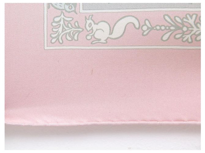 Hermès BUFANDA HERMES FLORES DE INVIERNO SANDRA LAROCHE 90 SEDA ROSA - vista 11