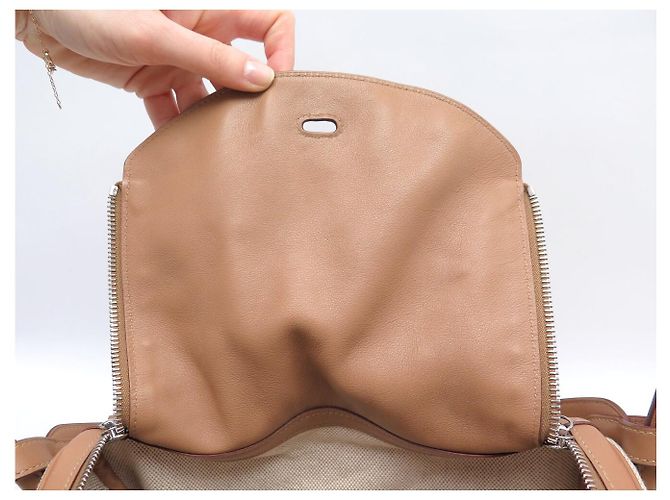Hermès BORSA HERMES LINDY 30 2008 IN CANVAS E PELLE SWIFT BEIGE - vista 16