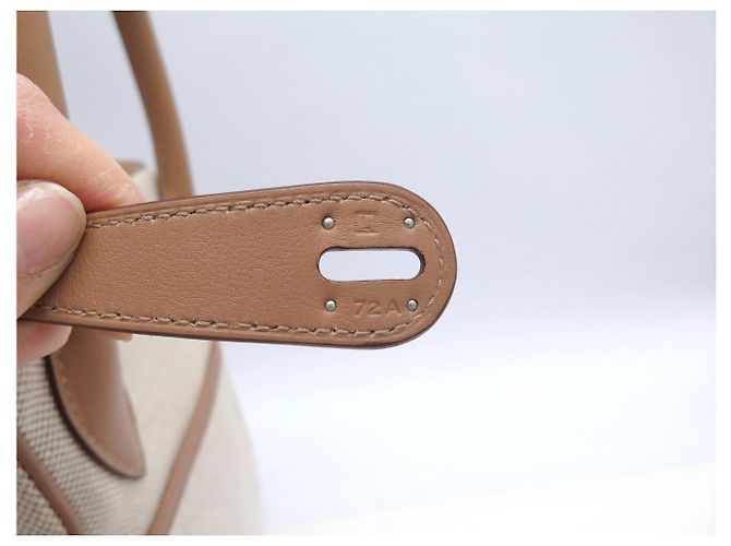 Hermès BORSA HERMES LINDY 30 2008 IN CANVAS E PELLE SWIFT BEIGE - vista 8