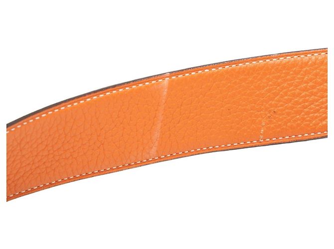 Hermès Hermes Constance H Reversible Belt Black Orange - view 5