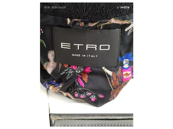 Giacca Etro Nera Ricamata Nero - vista 2
