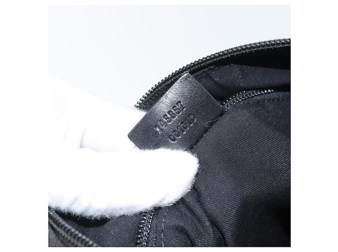Gucci Zip Messenger Bag GG Canvas mit perforiertem Leder mittel Schwarz - Ansicht 7