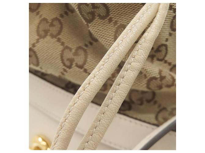 Borsa a secchiello Horsebit Gucci Marrone Bianco - vista 17