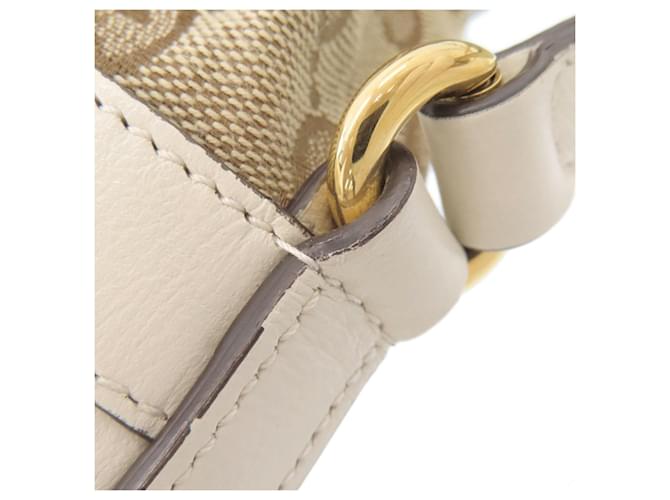 Borsa a secchiello Horsebit Gucci Marrone Bianco - vista 21