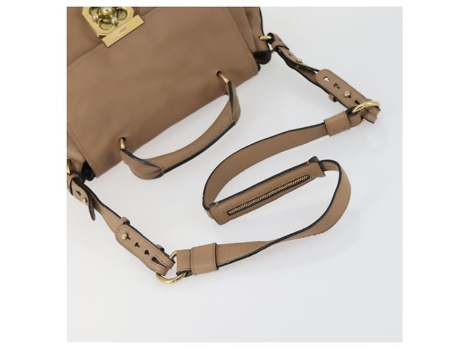 Chloé Chloe Elsie Mittelgroße Umhängetasche aus Leder Beige - Ansicht 7
