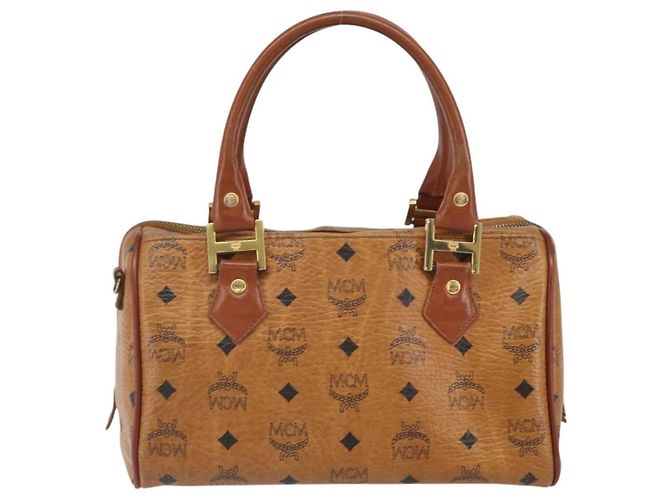 Borsa MCM Visetos in tela e pelle Marrone - vista 2