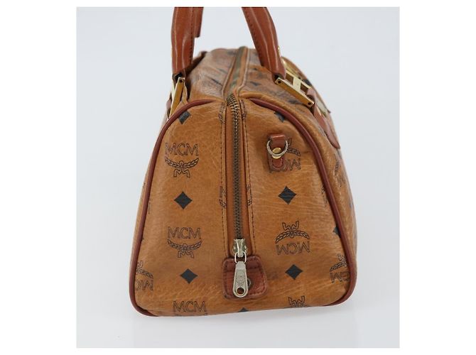 Borsa MCM Visetos in tela e pelle Marrone - vista 3