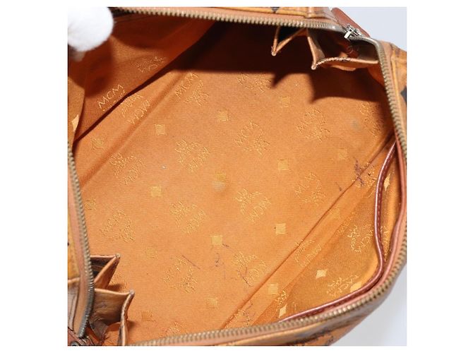 Borsa MCM Visetos in tela e pelle Marrone - vista 5