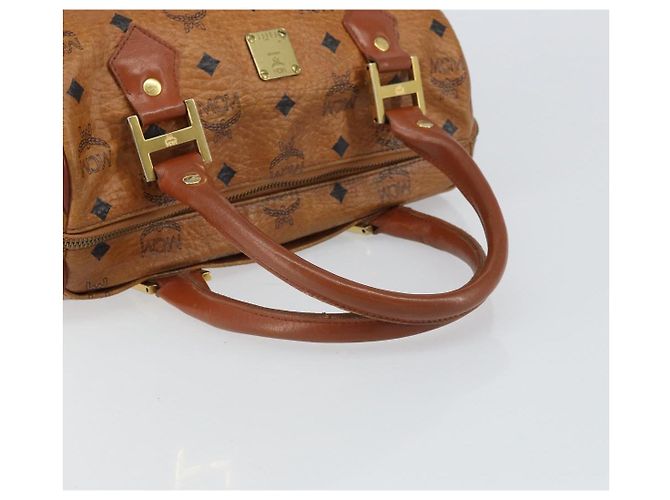 Borsa MCM Visetos in tela e pelle Marrone - vista 7