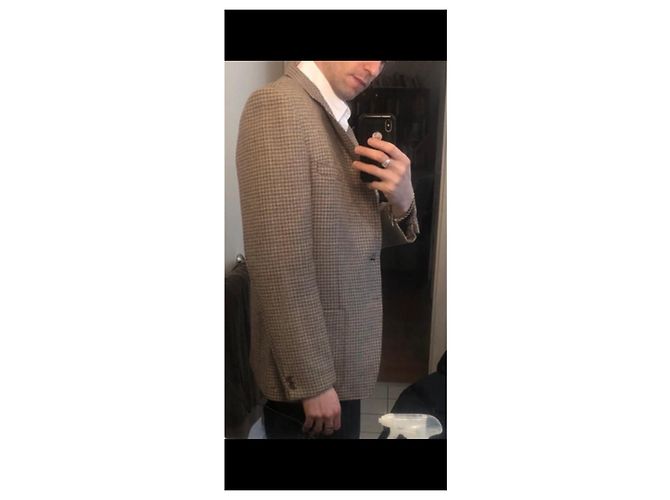 Autre Marque Blazer de tweed marrón a cuadros Castaño - vista 4