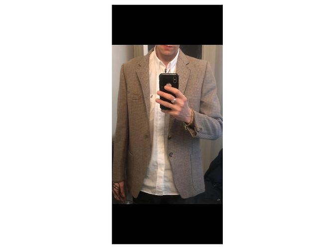 Autre Marque Blazer de tweed marrón a cuadros Castaño - vista 5
