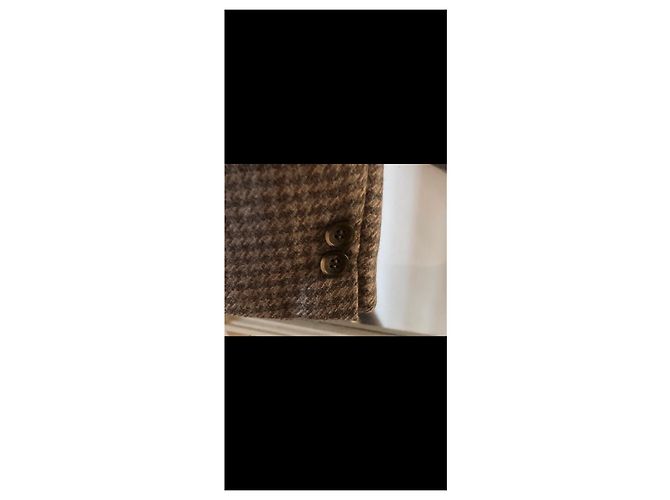 Autre Marque Blazer de tweed marrón a cuadros Castaño - vista 6