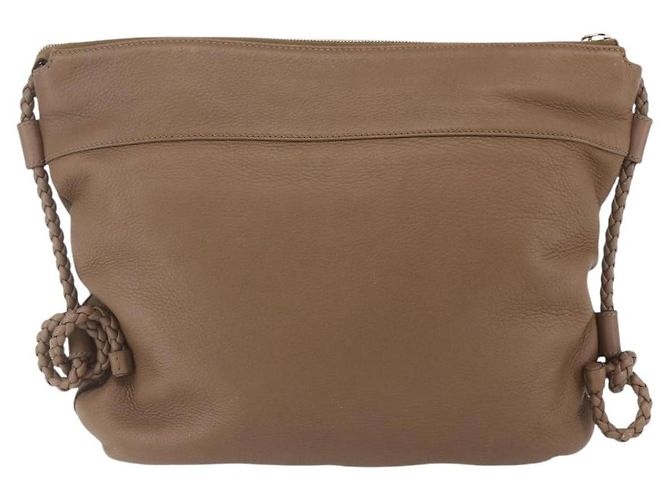 Borsa messenger in pelle media con tracolla intrecciata Gucci Marrone - vista 2