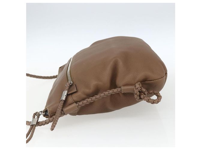 Borsa messenger in pelle media con tracolla intrecciata Gucci Marrone - vista 3