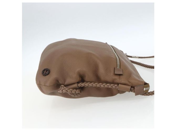 Borsa messenger in pelle media con tracolla intrecciata Gucci Marrone - vista 4