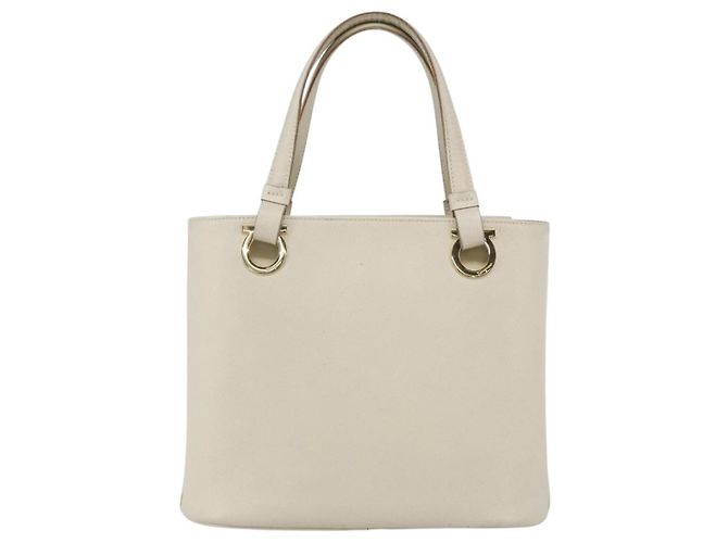 Borsa Gancini in pelle Salvatore Ferragamo Bianco - vista 2