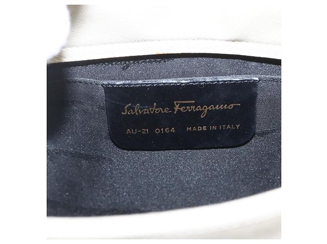 Borsa Gancini in pelle Salvatore Ferragamo Bianco - vista 6