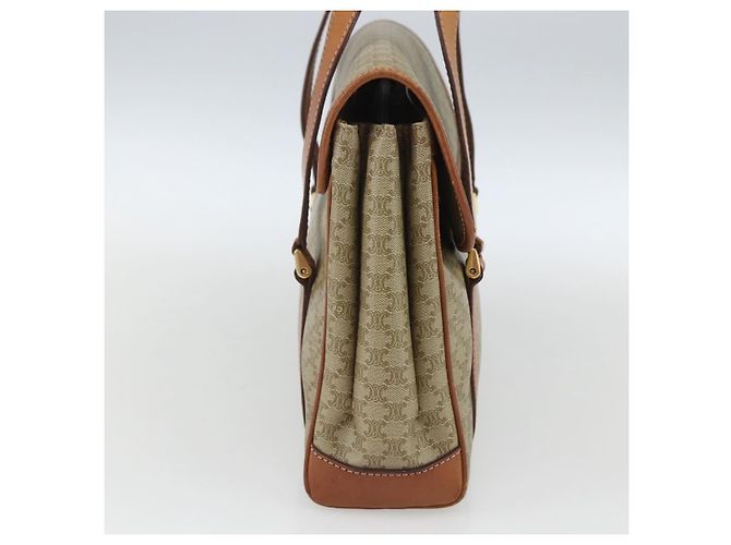 Céline Sac à main vintage Macadam en toile et cuir Celine Beige - vue 3
