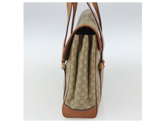 Céline Sac à main vintage Macadam en toile et cuir Celine Beige - vue 4