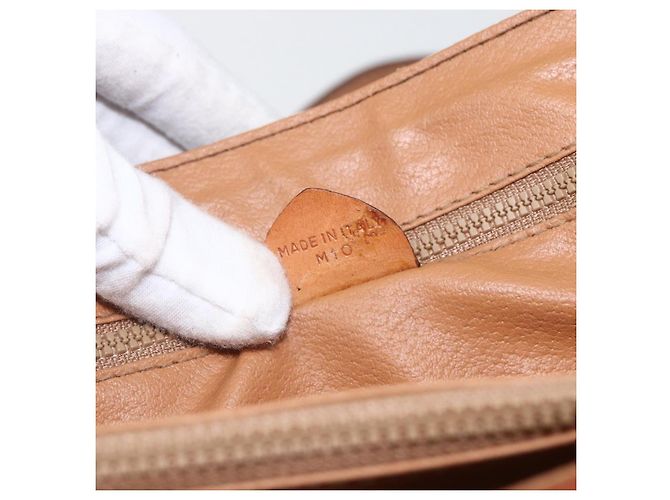 Céline Sac à main vintage Macadam en toile et cuir Celine Beige - vue 7