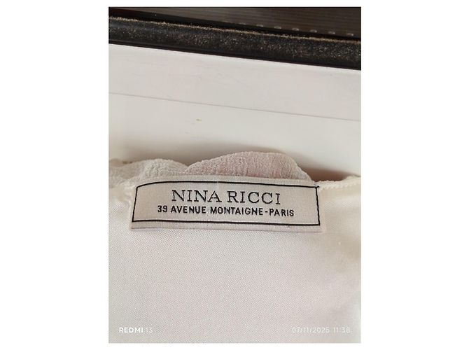 Nina Ricci Kleid aus Seide Creme Roh - Ansicht 10