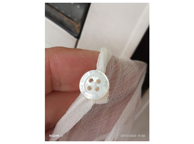 Nina Ricci Kleid aus Seide Creme Roh - Ansicht 12