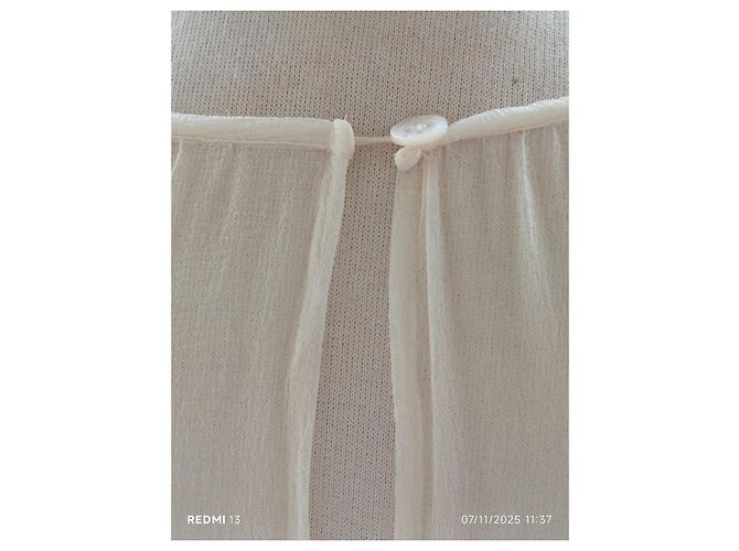 Nina Ricci Kleid aus Seide Creme Roh - Ansicht 8
