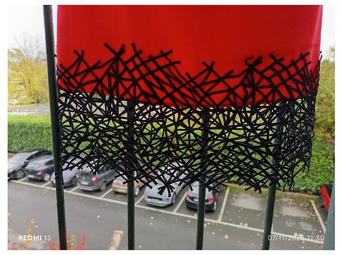 Gonna Christopher Kane in lana rossa e nera Nero Rosso - vista 2