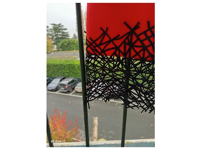 Gonna Christopher Kane in lana rossa e nera Nero Rosso - vista 3