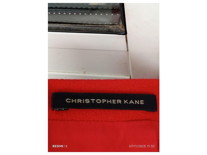Gonna Christopher Kane in lana rossa e nera Nero Rosso - vista 8