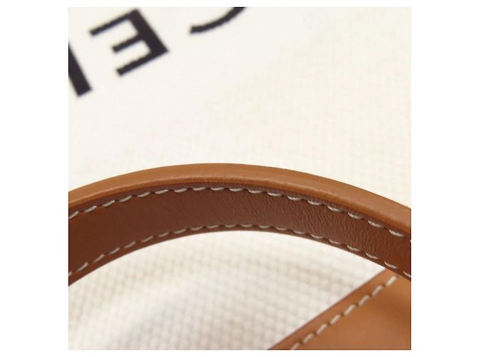 Céline Borsa a mano verticale Cabas 2 in 1 Celine Marrone Bianco - vista 21