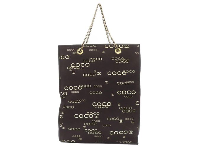 Chanel COCO Druck Canvas Tote Bag mit goldener Hardware Schwarz - Ansicht 2
