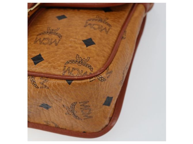 Borsa a Spalla MCM Logogram Vicetos PVC Marrone Oro Auth 163259 - vista 10