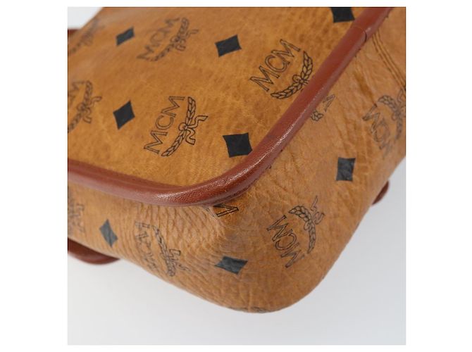 Borsa a Spalla MCM Logogram Vicetos PVC Marrone Oro Auth 163259 - vista 13