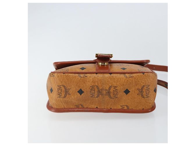Borsa a Spalla MCM Logogram Vicetos PVC Marrone Oro Auth 163259 - vista 9