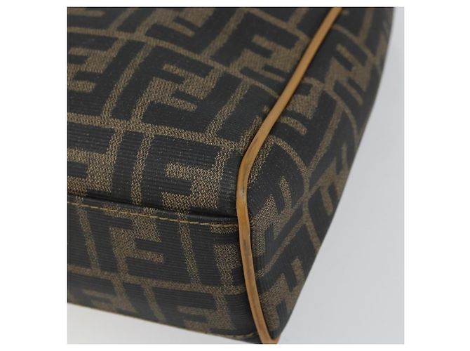 Borsa a mano in tela Zucca FENDI PVC marrone nero Auth 158200 - vista 15