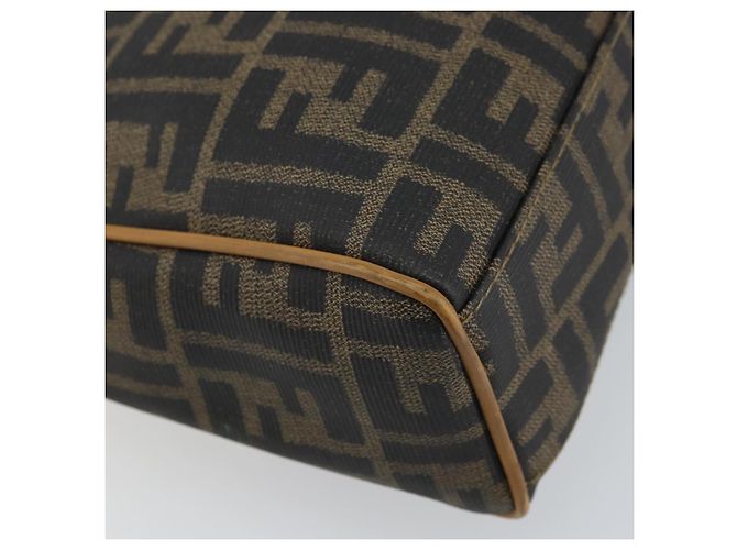 Borsa a mano in tela Zucca FENDI PVC marrone nero Auth 158200 - vista 16