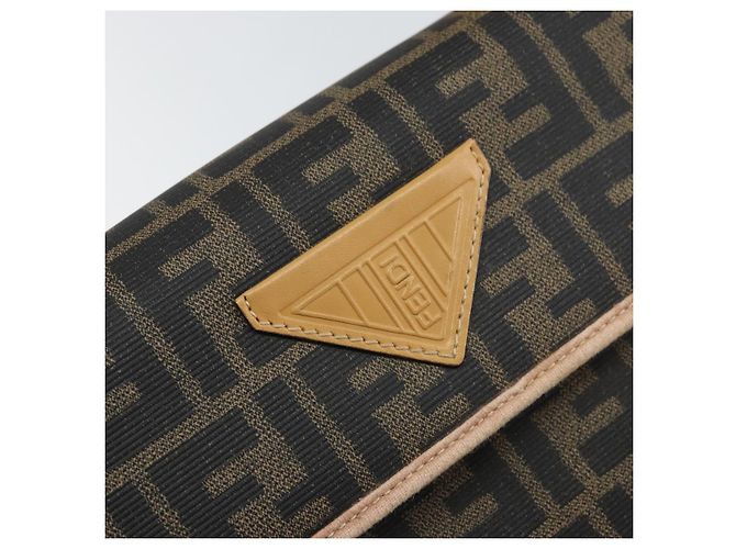Borsa a mano in tela Zucca FENDI PVC marrone nero Auth 158200 - vista 17