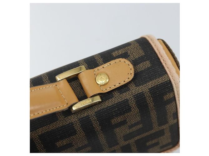 Borsa a mano in tela Zucca FENDI PVC marrone nero Auth 158200 - vista 18