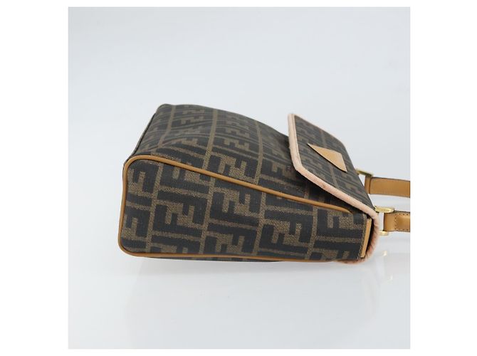 Borsa a mano in tela Zucca FENDI PVC marrone nero Auth 158200 - vista 3