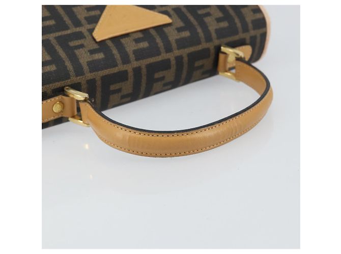 Borsa a mano in tela Zucca FENDI PVC marrone nero Auth 158200 - vista 7