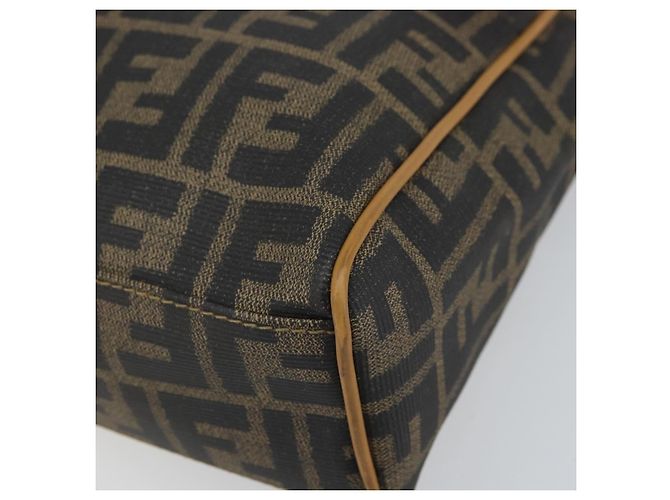 Borsa a mano in tela Zucca FENDI PVC marrone nero Auth 158200 - vista 9