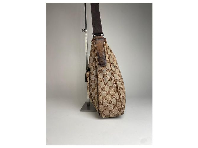 Vintage Gucci Monogramm 2Way Tasche Beige Braun - Ansicht 11