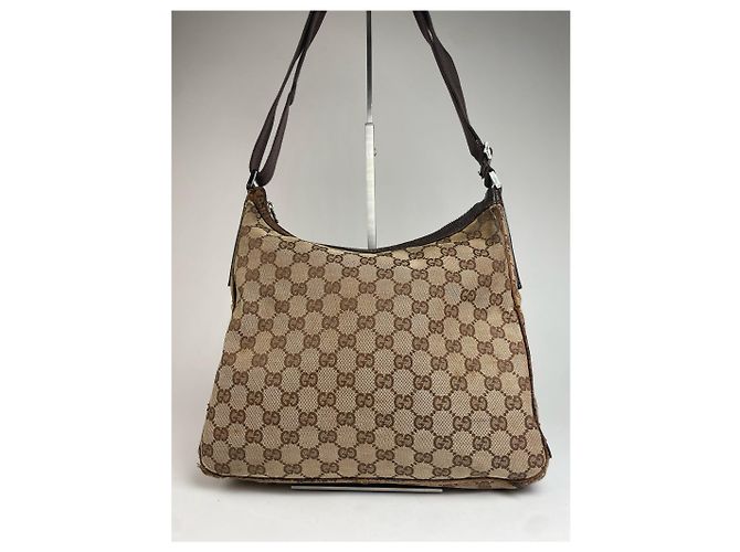 Vintage Gucci Monogramm 2Way Tasche Beige Braun - Ansicht 12
