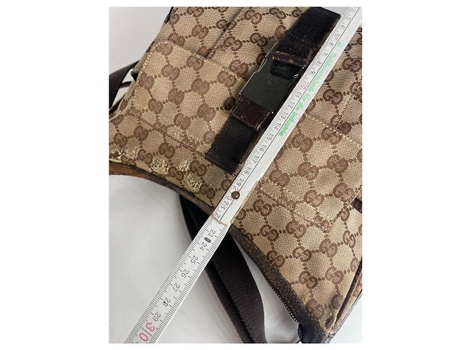 Vintage Gucci Monogramm 2Way Tasche Beige Braun - Ansicht 14